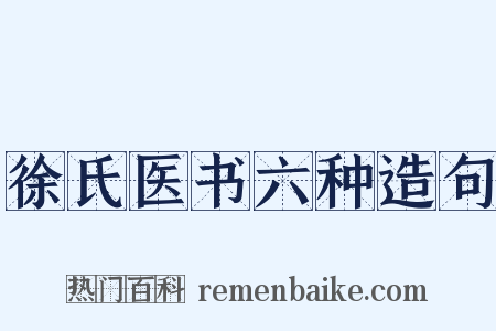 徐氏医书六种造句是什么意思的图片